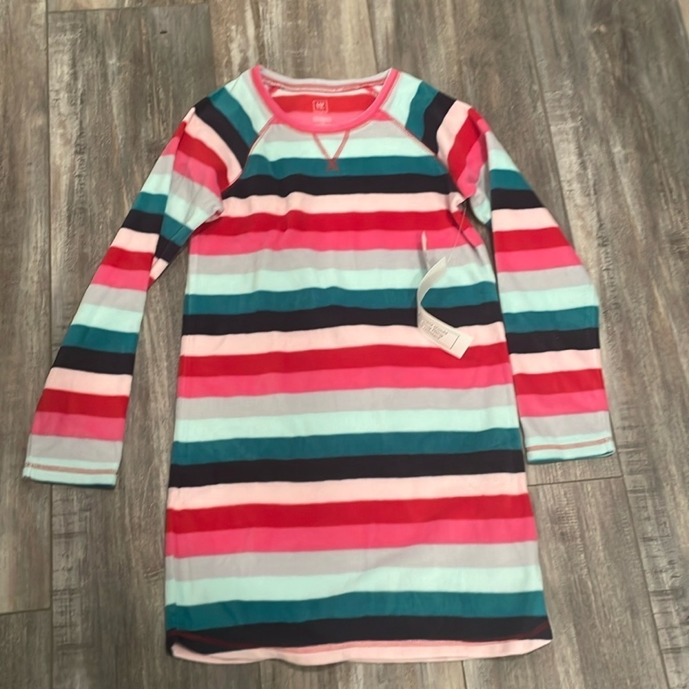 GAP fleece stripes winter nightgown size 12 NEW